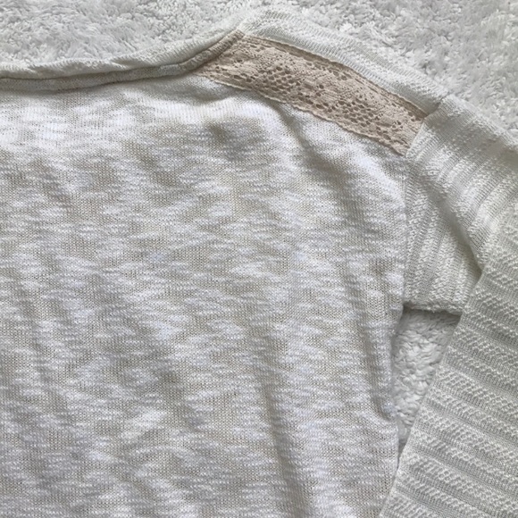 Anthro One September Crochet Lace Front Sweater M - Picture 6 of 9
